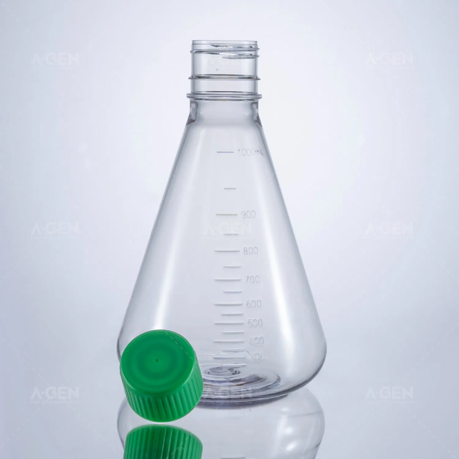Lab Consumables Clear 1L PETG PC Medical Flat-Bottomed Triangle Shaker Flask