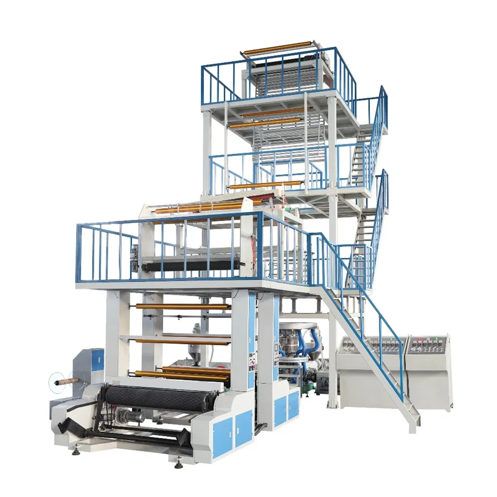 HDPE/LDPE/LLDPE/PLA High Speed ABA Co-Extrusion Film Blowing Machine