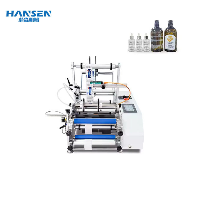 Glass Plastic Bottle Semi-Automatic Round Bottle Labeling Machine Equipment