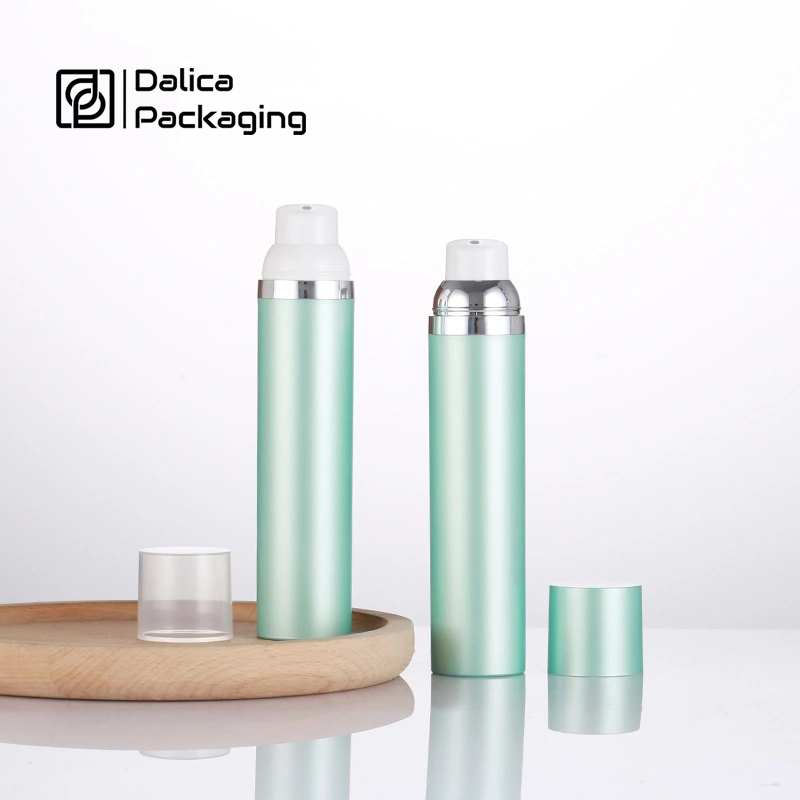 Wholesale 30ml/50ml/75ml/100ml Popular Eco-Friendly Refillable Green PP Airless Pump Bottle for Facial Lotion Cream Serum Skin Care Container
