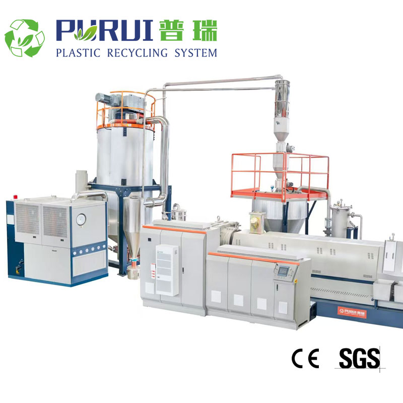 Protection Device Safe Motor Running Steady Extrusion Effect Pet Bottle Flakes Pelletizing Machine