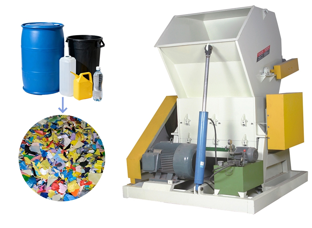 Plastic Crusher for PVC PP PPR HDPE LDPE PE ABS Pet Bottle Film Woven Bag Pipe Tube