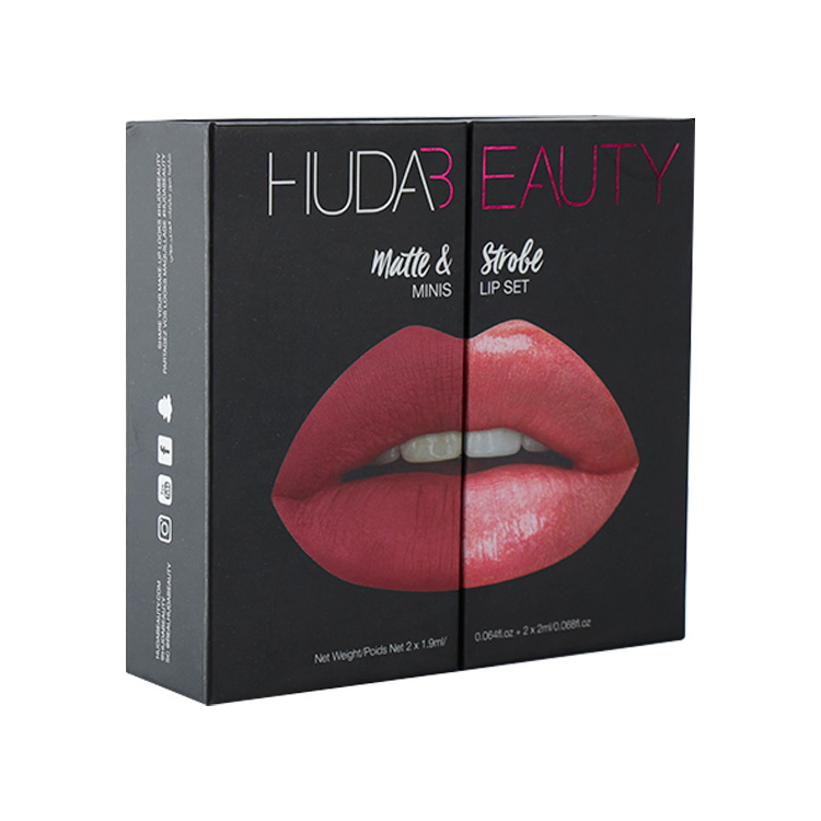 Customized Luxury Gift Box Double Open Door Lipstick Box Unique Clearly Printing Cosmetic Set Box