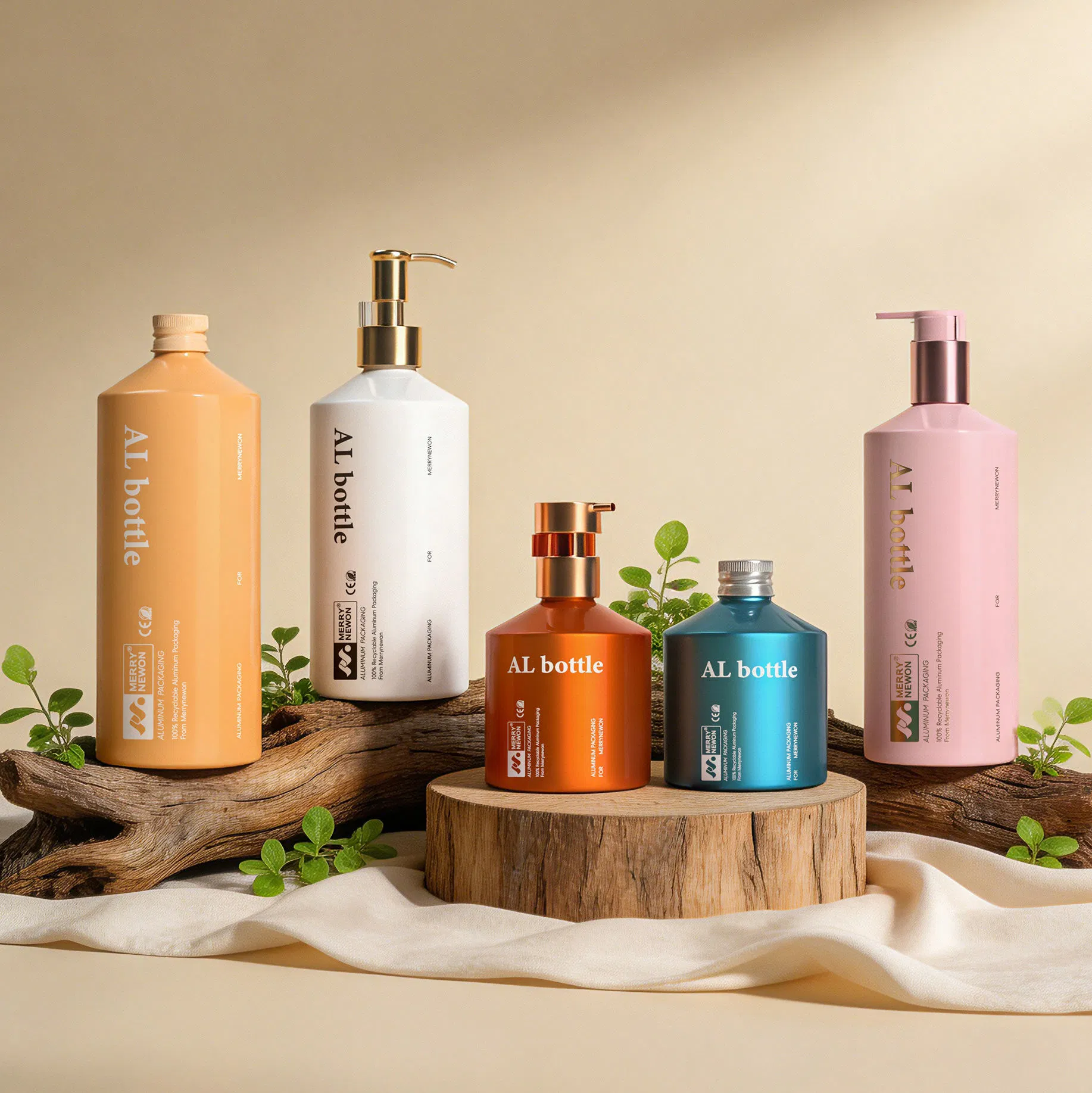 Light-Proof Aluminum Pump Bottle 15-100ml Refillable Metal Bottle for Bodywash Set Aromatherapy Serum Cosmetic Packaging
