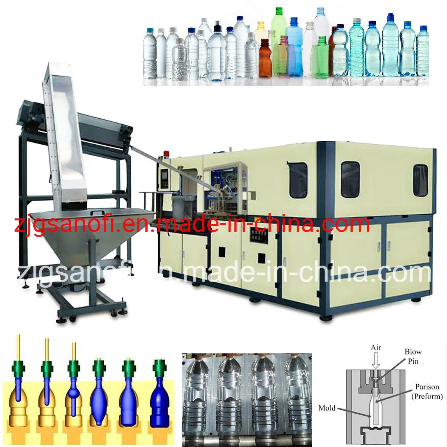 Plastic Pet Bottle Blowing Mold Machine Blower 200ml 330ml 500ml 1L 2L 5L 10L 5gallon