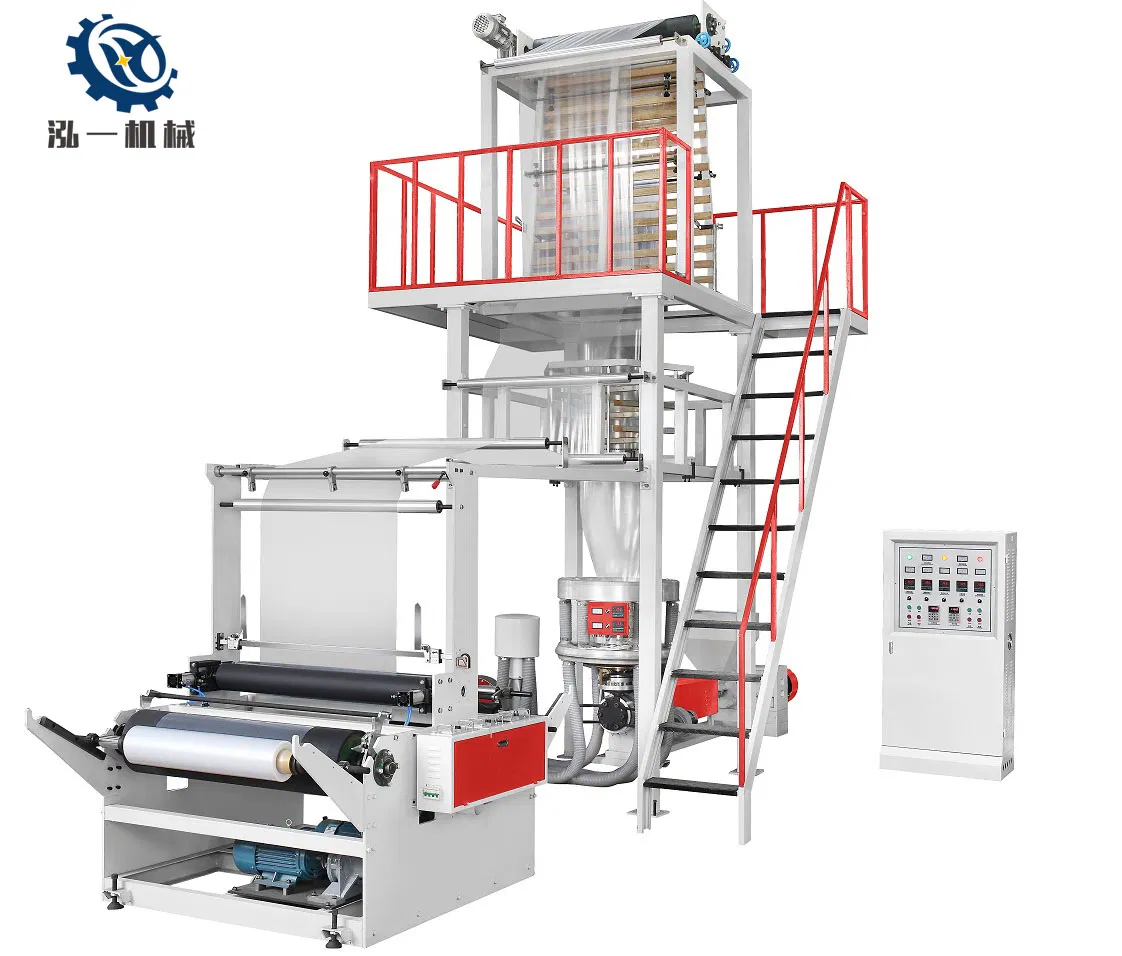 LDPE Rotary Die Head Film Blowing Machine Double Winder Plastic Extruder Blown Film Machine HDPE Extrusion Machinery Price