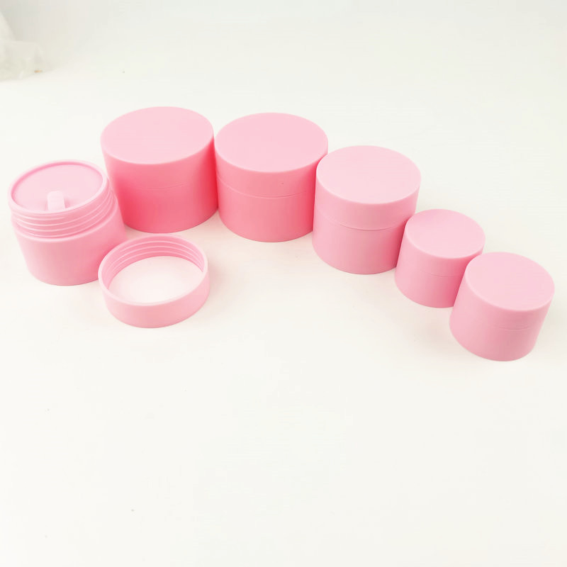 3G 5g 10g 15g 30g Double Wall Frosted Pink Cosmetic Jar Empty Plastic Cream Jar Packaging with Lid