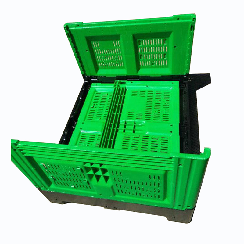 Heavy Duty HDPE Vented Solid Crate Collapsible Container