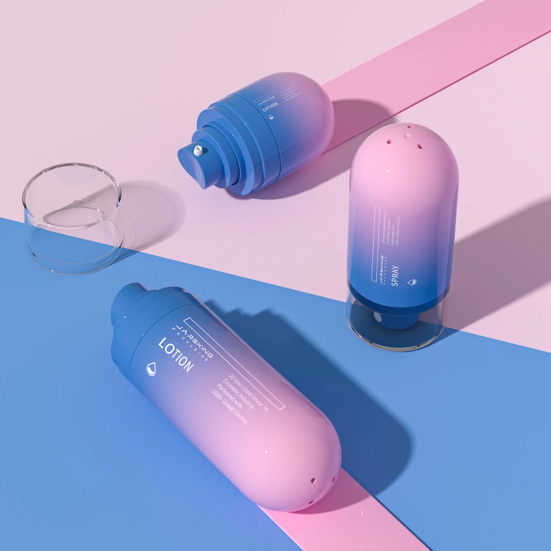 Gradient 30ml ABS Cosmetic Packaging Inverted Plastic Airless Lotion Pump Bottle Empty Upside Down Airless Pump Serum Lotion Bottle
