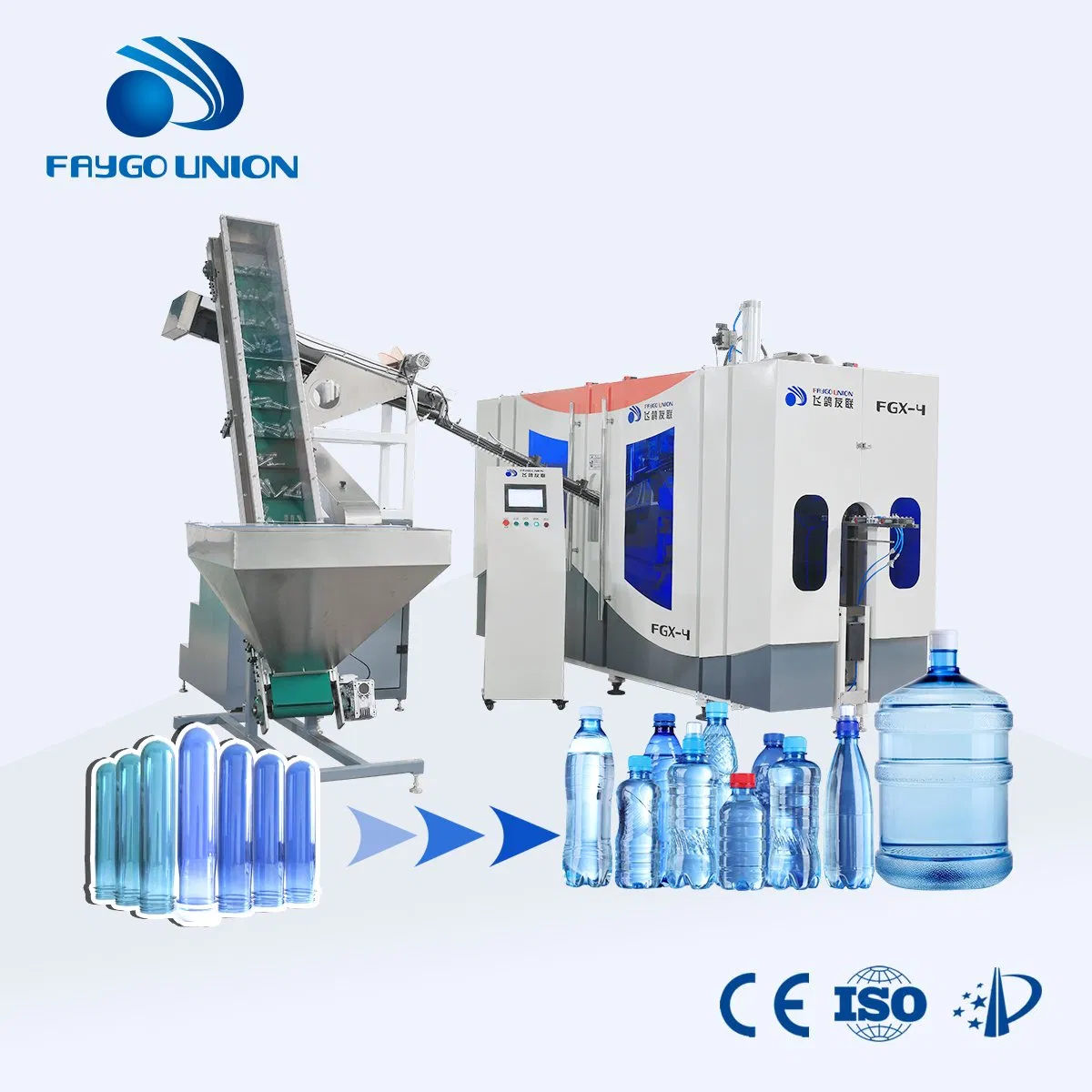 Factory Supply 12000bph Automatic 4/6/8 Cavity Pet Bottle Stretch Blow Molding Machine Blowing Making 500ml 5L Plastic Mineral Water Beverage Juice Oil Bottles
